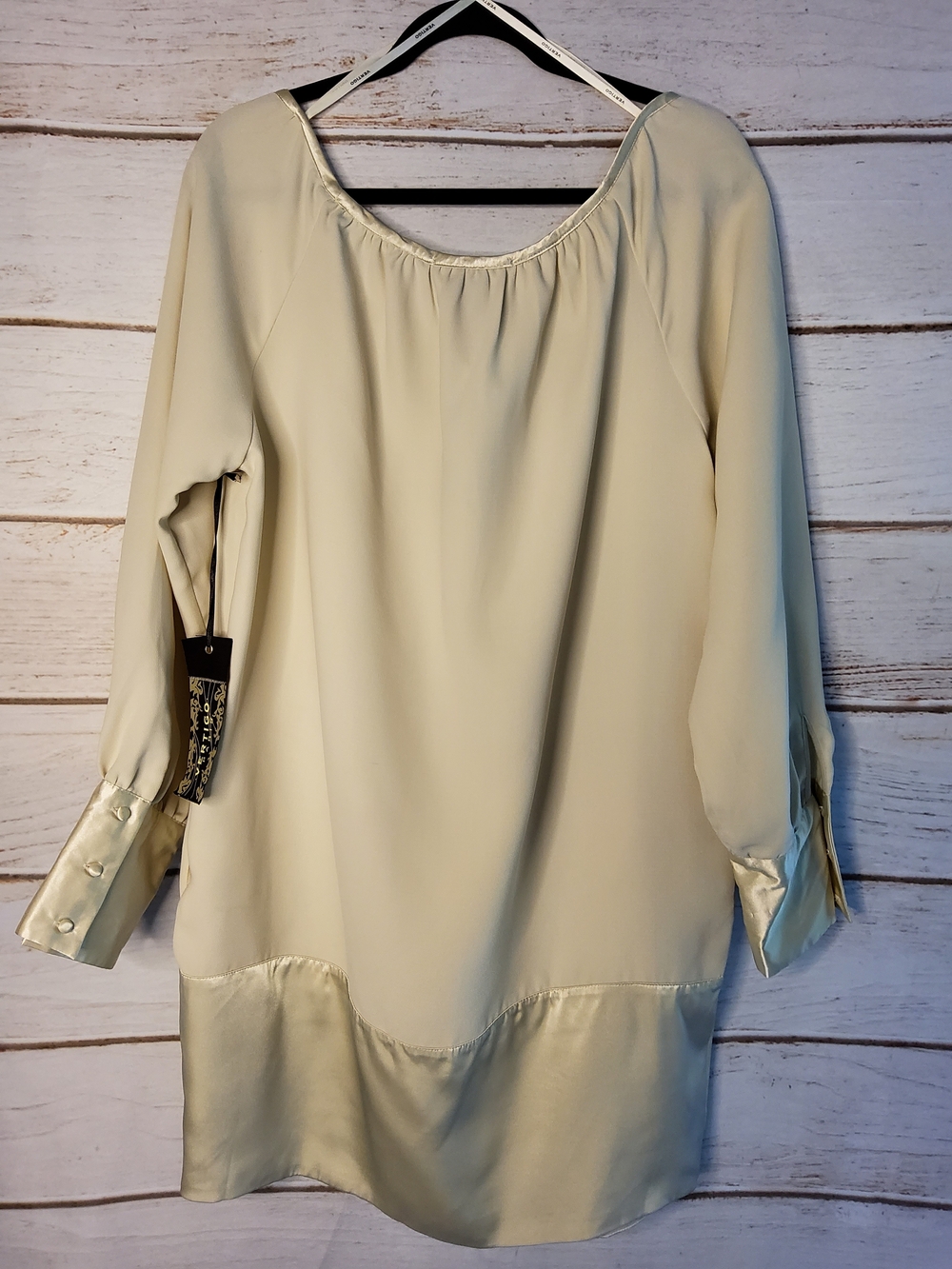 Vertigo PARIS Cream Satin-Trim Dress - Picture 2 of 16